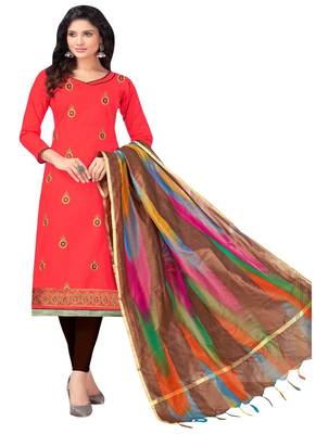 Peach hand embroidery cotton salwar 1