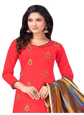Peach hand embroidery cotton salwar 2