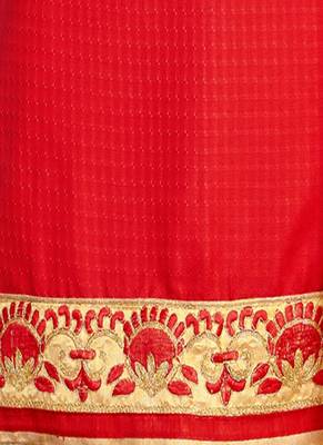 Red plain cotton salwar 4