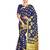 blue hand woven chiffon saree with blouse