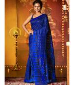Blue Silk Jamdani Saree