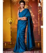 Sapphire Blue Blended Cotton Saree