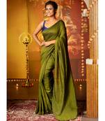 Mehendi Green Blended Cotton Saree