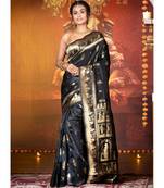Black And Gold Baluchari Silk
