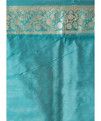 Teal Patli Pallu Blended Banarasi Silk Saree 4
