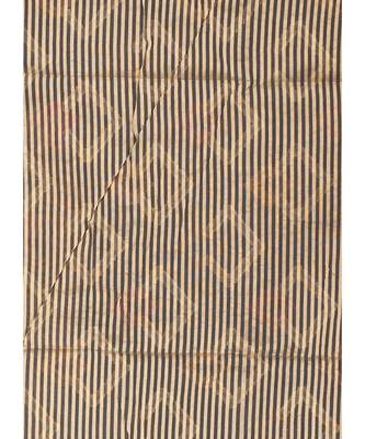 Black Khadi Chanderi Silk Saree With Multi Color Geometric Motifs 4