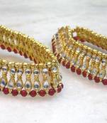 Delicate kundan and crystal bead payal