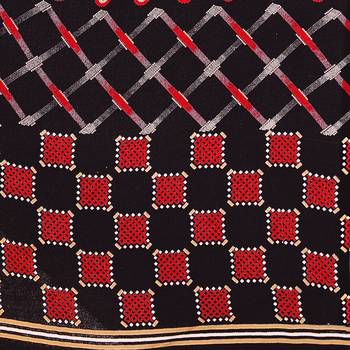   black printed crepe saree with blouse 4