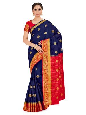black hand woven crepe saree with blouse 1