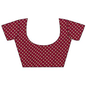   maroon printed crepe saree with blouse 4