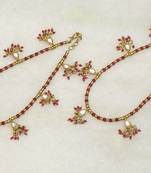Delicate kundan and crystal bead payal