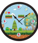 eCraftIndia "Graphical Game" Designer Round Analog Black Wall Clock