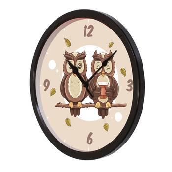 eCraftIndia "Cute Owl Couple" Designer Round Analog Black Wall Clock 5