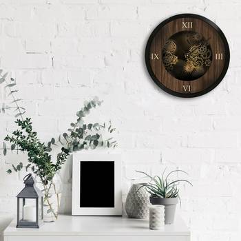 eCraftIndia "Mechanical" Designer Round Analog Black Wall Clock 3