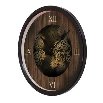 eCraftIndia "Mechanical" Designer Round Analog Black Wall Clock 5