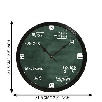eCraftIndia "Math Complex Equations" Designer Round Analog Black Wall Clock 4