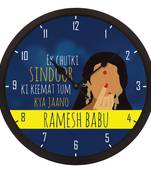 eCraftIndia "Ek Chutki Sindoor Ki Kimat.." Blue Designer Round Analog Black Wall Clock