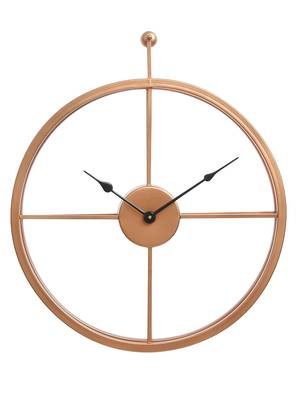 eCraftIndia Copper Color Iron Round Hand-Crafted Analog Wall Clock Without Glass ( 46Cm x 53Cm ) 3