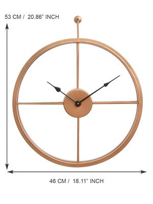 eCraftIndia Copper Color Iron Round Hand-Crafted Analog Wall Clock Without Glass ( 46Cm x 53Cm ) 4