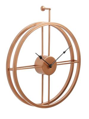 eCraftIndia Copper Color Iron Round Hand-Crafted Analog Wall Clock Without Glass ( 46Cm x 53Cm ) 6