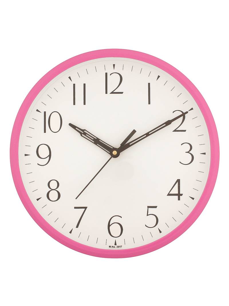 eCraftIndia Round Pink Plastic Wall Clock (25Cm x 25Cm)