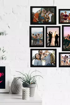 eCraftIndia Memory Wall Collage Photo Frame - Set of 7 Photo Frames for 3 Photos of 5"x 7", 4 Photos of 4"x6"