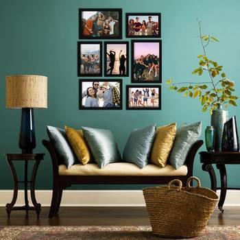 eCraftIndia Memory Wall Collage Photo Frame - Set of 7 Photo Frames for 3 Photos of 5"x 7", 4 Photos of 4"x6" 3