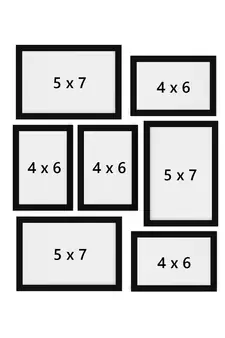 eCraftIndia Memory Wall Collage Photo Frame - Set of 7 Photo Frames for 3 Photos of 5"x 7", 4 Photos of 4"x6"