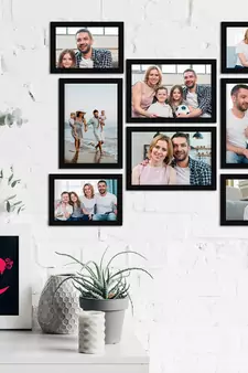 eCraftIndia Memory Wall Collage Photo Frame - Set of 8 Photo Frames for 4 Photos of 5"x 7", 4 Photos of 4"x6"