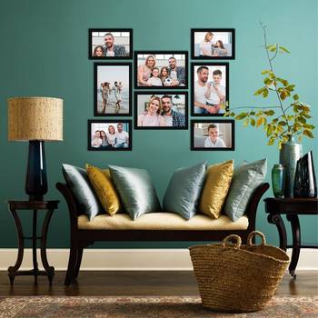 eCraftIndia Memory Wall Collage Photo Frame - Set of 8 Photo Frames for 4 Photos of 5"x 7", 4 Photos of 4"x6" 3