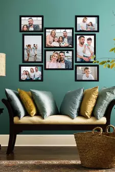 eCraftIndia Memory Wall Collage Photo Frame - Set of 8 Photo Frames for 4 Photos of 5"x 7", 4 Photos of 4"x6"