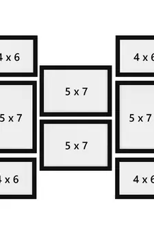 eCraftIndia Memory Wall Collage Photo Frame - Set of 8 Photo Frames for 4 Photos of 5"x 7", 4 Photos of 4"x6"