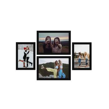 eCraftIndia Memory Wall Collage Photo Frame - Set of 4 Photo Frames for 2 Photos of 4"x6", 2 Photos of 5"x7" 1