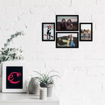 eCraftIndia Memory Wall Collage Photo Frame - Set of 4 Photo Frames for 2 Photos of 4"x6", 2 Photos of 5"x7" 2
