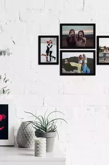 eCraftIndia Memory Wall Collage Photo Frame - Set of 4 Photo Frames for 2 Photos of 4"x6", 2 Photos of 5"x7"