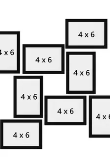 eCraftIndia Memory Wall Collage Photo Frame - Set of 8 Photo Frames for 8 Photos of 4"x6"