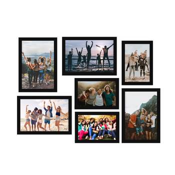 eCraftIndia Memory Wall Collage Photo Frame - Set of 7 Photo Frames for 4 Photos of 5"x 7", 3 Photos of 4"x6" 1