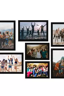 eCraftIndia Memory Wall Collage Photo Frame - Set of 7 Photo Frames for 4 Photos of 5"x 7", 3 Photos of 4"x6"