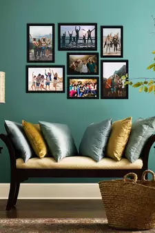eCraftIndia Memory Wall Collage Photo Frame - Set of 7 Photo Frames for 4 Photos of 5"x 7", 3 Photos of 4"x6"