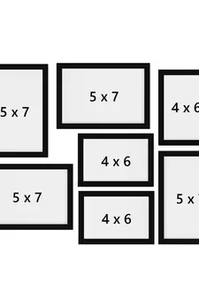 eCraftIndia Memory Wall Collage Photo Frame - Set of 7 Photo Frames for 4 Photos of 5"x 7", 3 Photos of 4"x6"