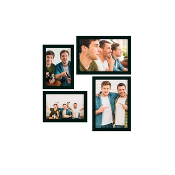 eCraftIndia Memory Wall Collage Photo Frame - Set of 4 Photo Frames for 2 Photos of 4"x6", 2 Photos of 5"x7" 1