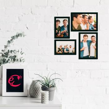 eCraftIndia Memory Wall Collage Photo Frame - Set of 4 Photo Frames for 2 Photos of 4"x6", 2 Photos of 5"x7" 2