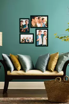 eCraftIndia Memory Wall Collage Photo Frame - Set of 4 Photo Frames for 2 Photos of 4"x6", 2 Photos of 5"x7"