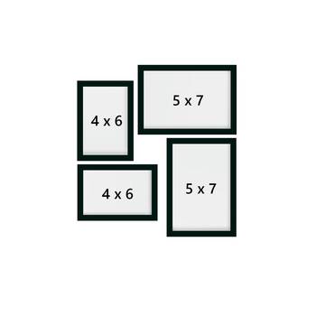 eCraftIndia Memory Wall Collage Photo Frame - Set of 4 Photo Frames for 2 Photos of 4"x6", 2 Photos of 5"x7" 4