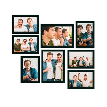 eCraftIndia Memory Wall Collage Photo Frame - Set of 8 Photo Frames for 6 Photos of 4"x6", 2 Photos of 5"x7" 1