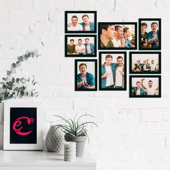 eCraftIndia Memory Wall Collage Photo Frame - Set of 8 Photo Frames for 6 Photos of 4"x6", 2 Photos of 5"x7" 2