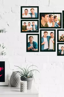 eCraftIndia Memory Wall Collage Photo Frame - Set of 8 Photo Frames for 6 Photos of 4"x6", 2 Photos of 5"x7"