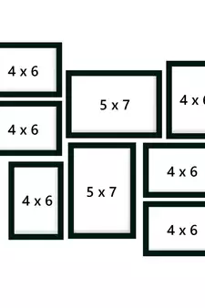 eCraftIndia Memory Wall Collage Photo Frame - Set of 8 Photo Frames for 6 Photos of 4"x6", 2 Photos of 5"x7"