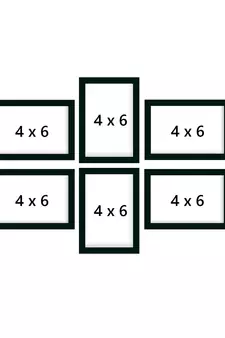 eCraftIndia Memory Wall Collage Photo Frame - Set of 6 Photo Frames for 6 Photos of 4"x6"