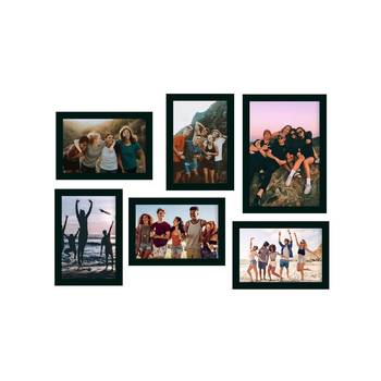 eCraftIndia Memory Wall Collage Photo Frame - Set of 6 Photo Frames for 5 Photos of 4"x6",1 Photos of 5"x7" 1